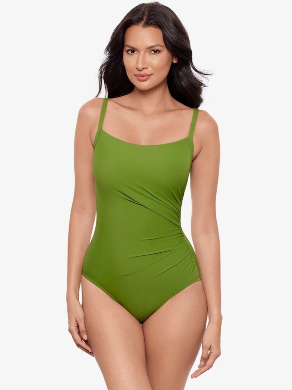 NWOT Miraclesuit Bathing Suit Starr One Piece Green Sweet Pea Size 16 New